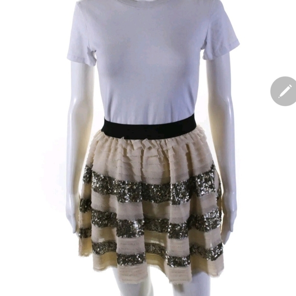 Free People Sequence Mini Tiered Skirt  Size XS - Picture 1 of 9